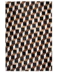 Miniatyrbillede 3 af 6: Patchwork lædertæppe 140 x 200 cm brun ALPKOY Lumarko!