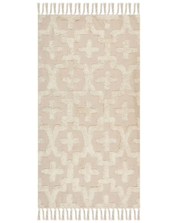 Bomuldstæppe 80 x 150 cm beige ITANAGAR Lumarko!