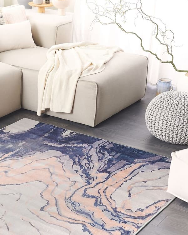 Tæppe 140 x 200 cm beige-blå GEBZE Lumarko!