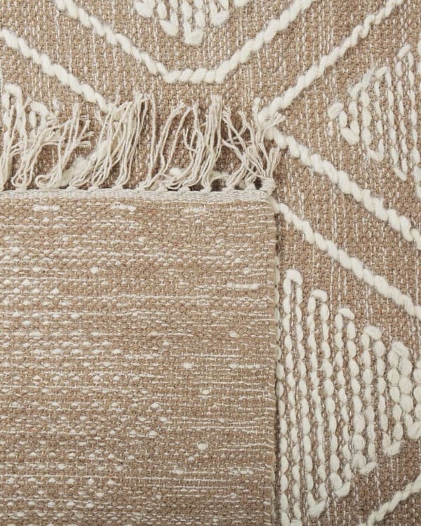 Puuvillamatto 80 x 150 cm valkoinen ja beige KACEM Lumarko!