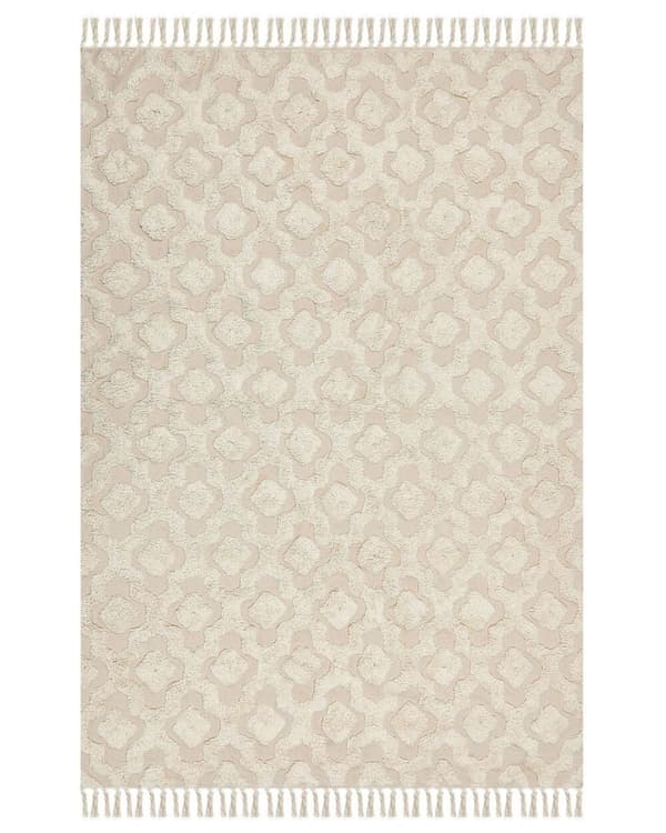Bomuldstæppe 160 x 230 cm beige AKSARAY Lumarko!