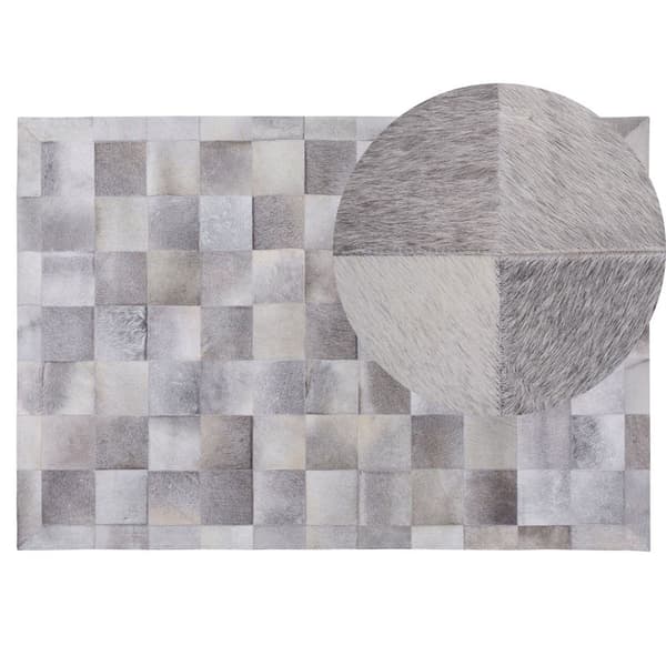 Patchwork-nahkamatto 140 x 200 cm harmaa ALACAM Lumarko!