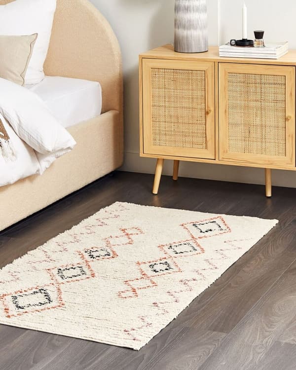 Bomullsmatta 80 x 150 cm beige GUWAHATI Lumarko!