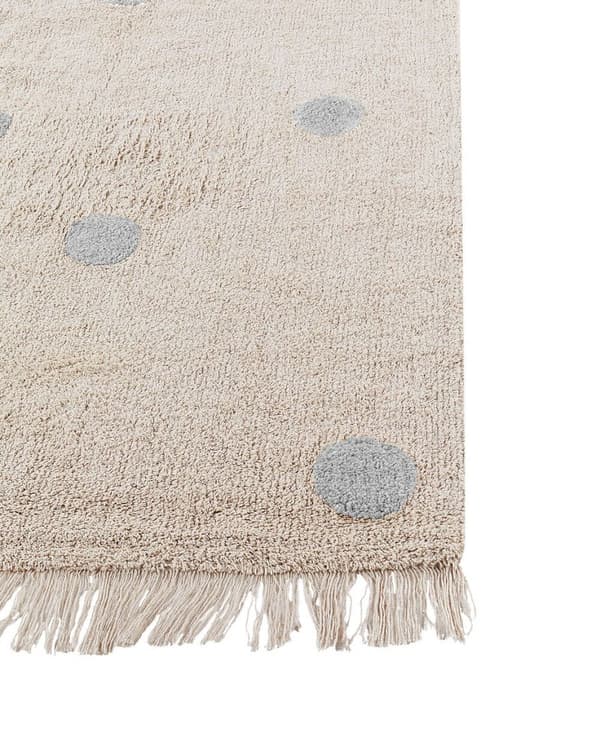 Børnetæppe i bomuld 140 x 200 cm beige med grå DARDERE Lumarko!