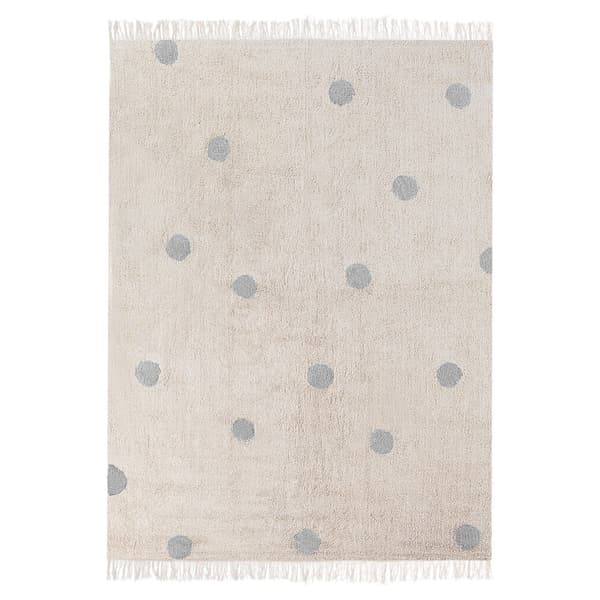 Børnetæppe i bomuld 140 x 200 cm beige med grå DARDERE Lumarko!