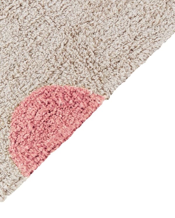 Børnetæppe i bomuld 140 x 200 cm beige med pink DARDERE Lumarko!
