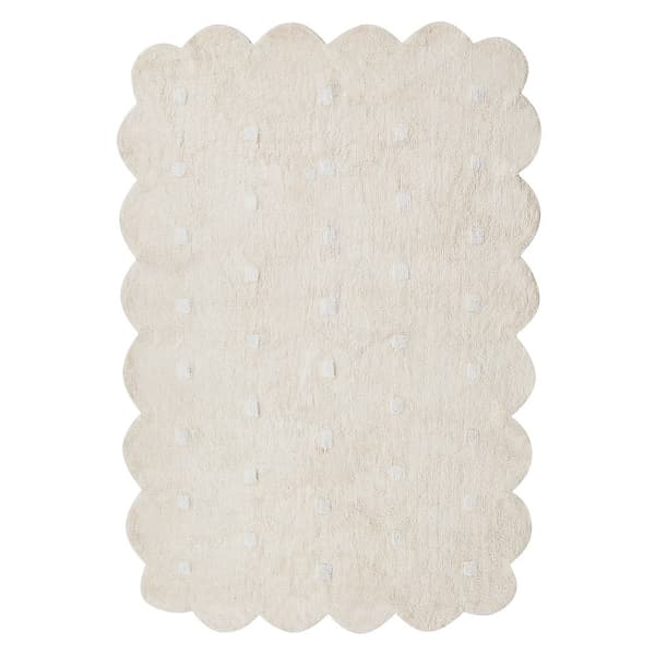Bomullsmatta 140 x 200 cm beige SAREKI Lumarko!
