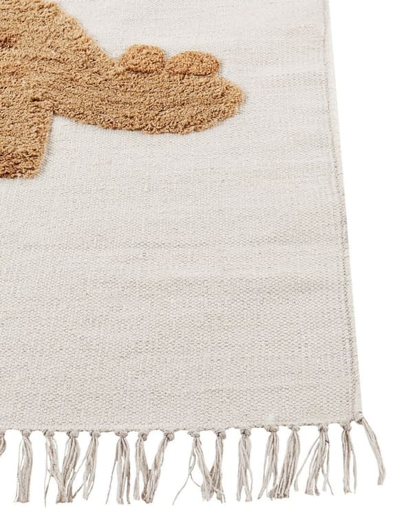 Lasten puuvillamatto dinosauruksilla 140 x 200 cm beige GHARTA Lumarko!