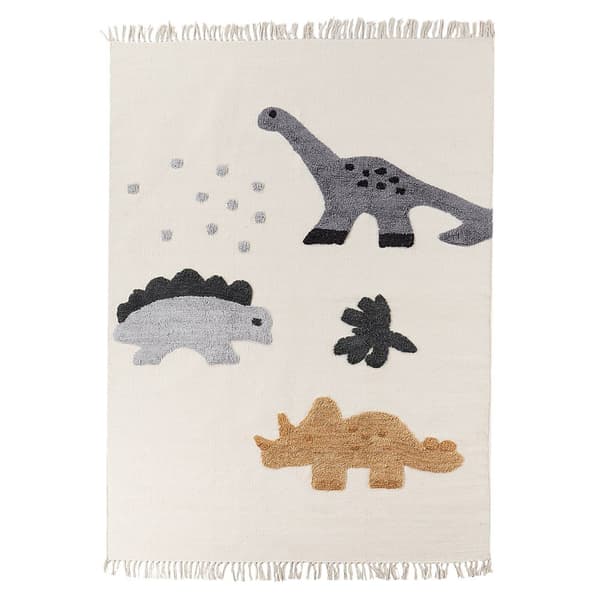 Lasten puuvillamatto dinosauruksilla 140 x 200 cm beige GHARTA Lumarko!