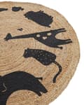 Miniatyrbillede 3 af 7: Rundt børnetæppe i jute med dyremotiv, 120 cm, beige, EARTH, Lumarko!
