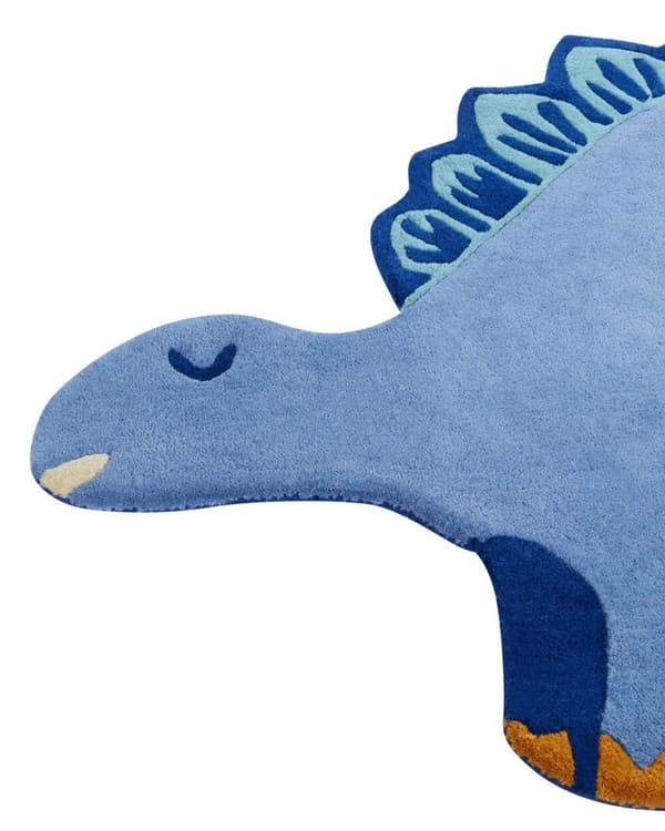 Lasten villamatto dinosaurus 100 x 160 cm sininen TREX Lumarko!
