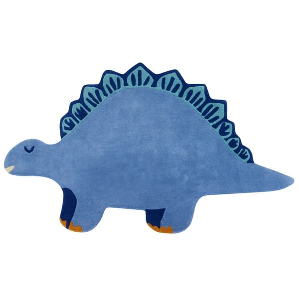 Lasten villamatto dinosaurus 100 x 160 cm sininen TREX Lumarko!