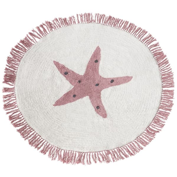 Børnetæppe i bomuld med stjernemotiv 120 cm råhvid STJERNER Lumarko!