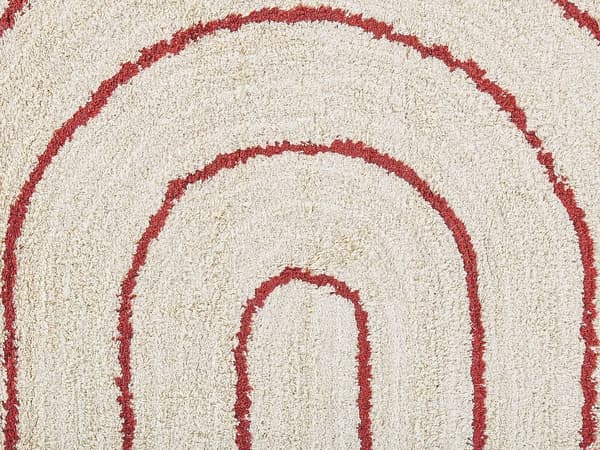 Bomuldstæppe 80 x 150 cm beige-rød TIRUPATI Lumarko!