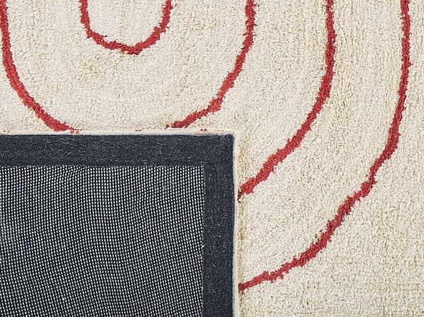 Bomuldstæppe 80 x 150 cm beige-rød TIRUPATI Lumarko!