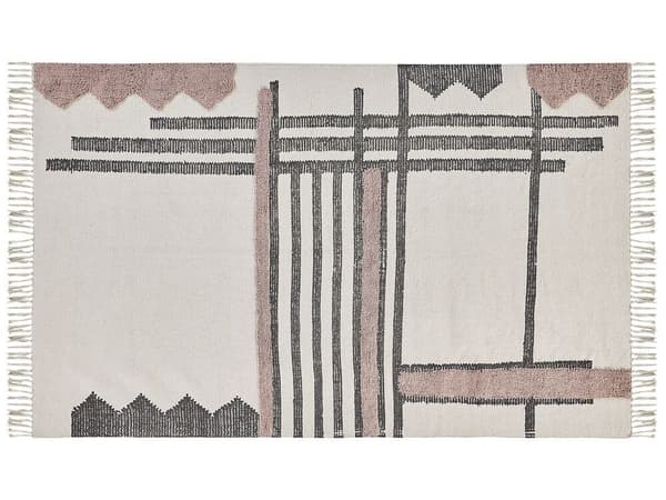 Puuvillamatto 140 x 200 cm beige ja musta MURADIYE Lumarko!
