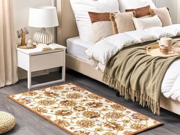 Uldtæppe 80 x 150 cm beige-brun EZINE