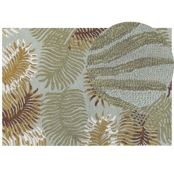 Ullmatta med växtmotiv 160 x 230 cm VIZE