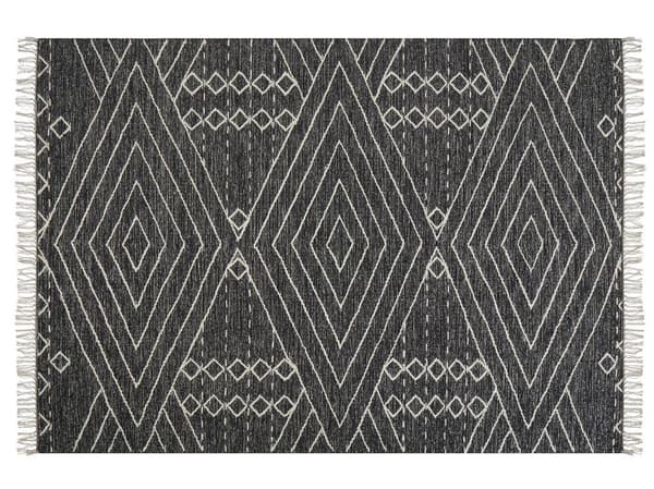 Bomullsmatta 160 x 230 cm svartvit KHENIFRA Lumarko!