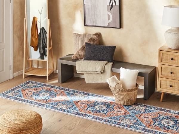 Tæppe 80 x 300 cm blå-orange RITAPURAM
