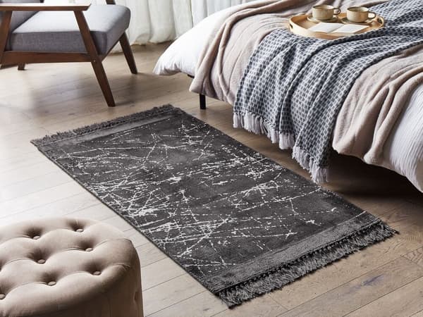 Viskosetæppe 80 x 150 cm mørkegrå HANLI