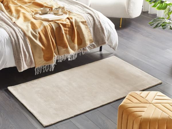 Viskosetæppe 80 x 150 cm lys beige GESI II