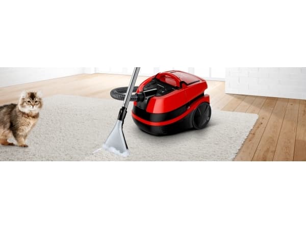Bosch Serie 4 BWD421PET, 2100 W, Sylinteripölynimuri, Kuiva ja märkä, HEPA, Suodatus, Musta, Punainen