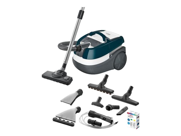 Bosch Serie | 4 BWD41720 - Støvsuger - kanister - pose / uten pose - 1700 W - hvit/turkis Grå, Turkis, Hvit