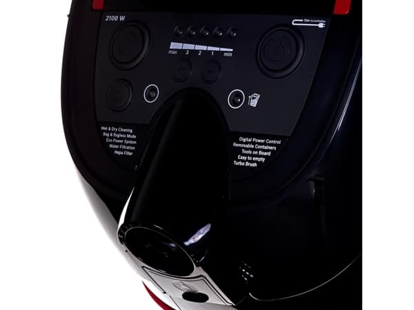 Bosch Serie 4 BWD421POW, 2100 W, Cylinderdammsugare, Torr&våt, Kombinationsspis, HEPA, Svart, Röd