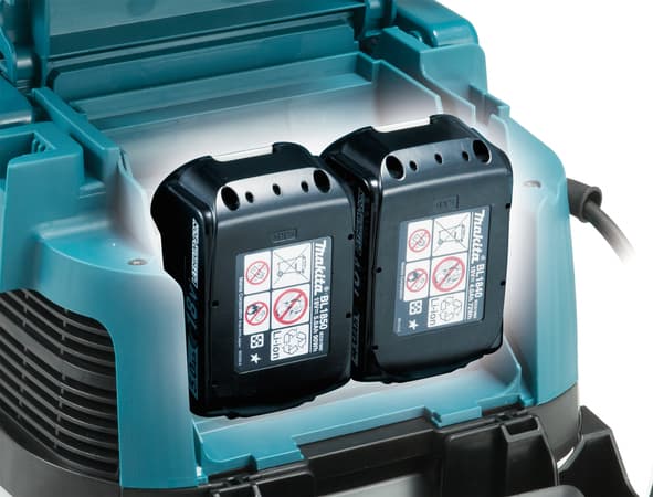 Makita DVC150LZ, 15 L, Sininen, Valkoinen, 3,5 m, 5 m, 3,8 cm, Kuiva ja märkä