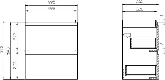 Cersanit Moduo servantskap 50cm hvit (S929-006)