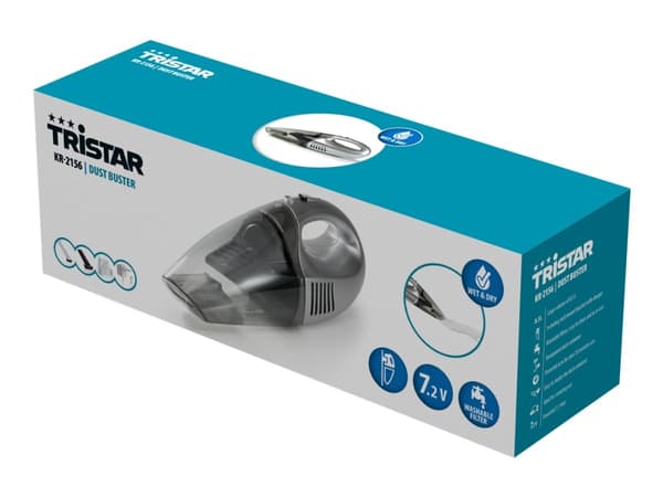 Tristar KR-2156 - Dammsugare - handhållen - utan påse - silver Silver, Transparent