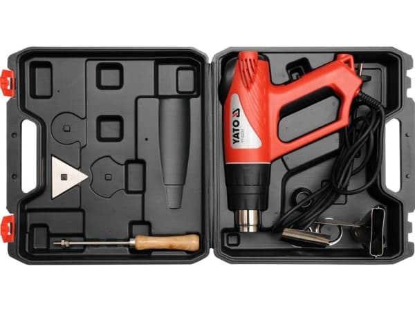Yato YT-82291, Varmluftspistol, Pistolhåndtak, II, Sort, Rød, 500 l/min, 550 °C