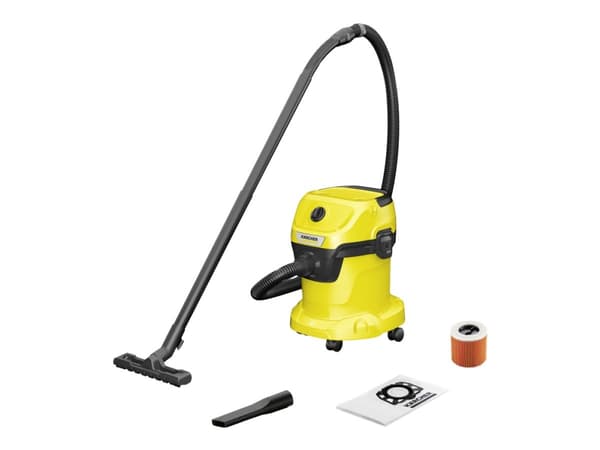 Kärcher WD 3 V-15/4/20 - Dammsugare - med behållare - med/utan påse - gul Svart, Gul