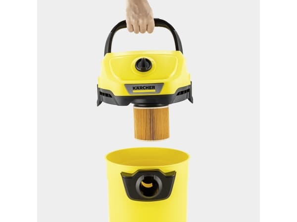 Kärcher WD 3-18 battery set - Dammsugare - med behållare - med/utan påse - gul - 1 batteri, laddare medföljer