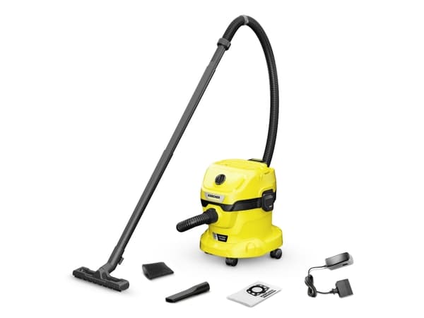 Kärcher WD 2-18 battery set - Dammsugare - med behållare - med/utan påse - gul - 1 batteri, laddare medföljer