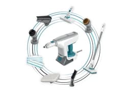 Black & Decker BHSM15FX08-QS, Bärbar ångtvätt, 0,5 l, Vit, 6 m, 1500 W, 30 s