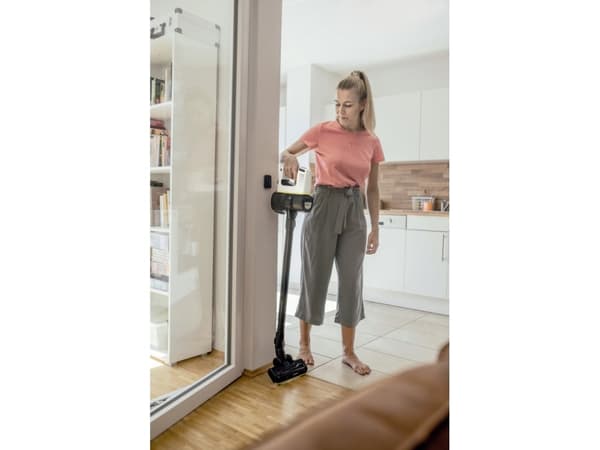 Kärcher VC 4, 2-i-1 stavstøvsuger, Uten pose, Sort, Hvit, 0,65 l, Rektangulær, Tørr
