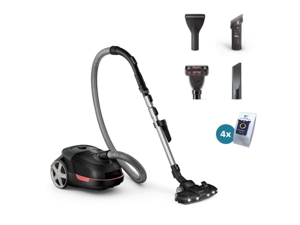 Philips 6000 series XD6142/12 Dammsugare med påse, 900 W, Cylinderdammsugare, Torr, Dammpåse, 4 l, HEPA, Mikro
