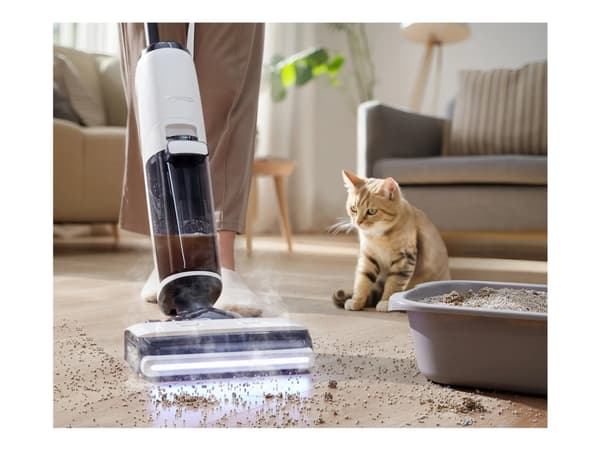 Tineco FLOOR ONE S7 Steam Plus - Gulvrenser - pinne - uten pose - uten kabel - hvit/svart