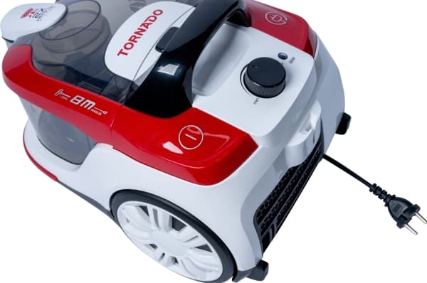 TORNADO Bagless Vacuum Cleaner VCCKC800RC with 800 Watt of power Rød, Hvit