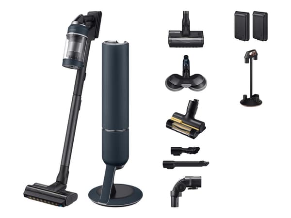 Samsung BESPOKE Jet Plus pro extra VS20B95973B - Støvsuger - pinne/håndholdt (2-i-1) - uten pose - 580 W - uten kabel - black/satin navy - 2 batterie