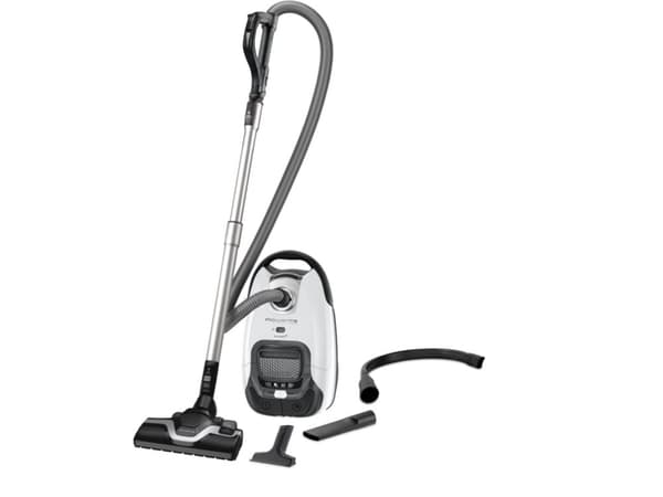 Rowenta Silence Force RO7457, 400 W, Cylinderdammsugare, Torr, Dammpåse, 4,5 l, EPA, Skum, Hygienfilter Vit, Grå