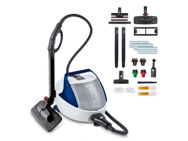 Polti Pro 100 Eco Power, Cylinderångtvätt, Svart, Blå, Vit, Knappar, Rotations-, Teleskopisk, Gjuten aluminium, 1900 W Svart, Blå, Vit