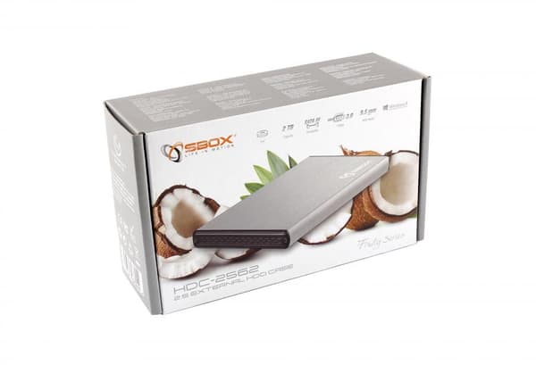 Sbox HDC-2562W 2.5 External HDD Case Coconut White Valkoinen