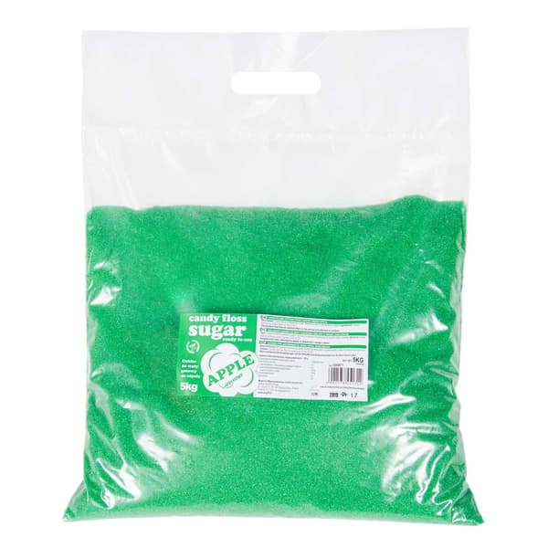 Värillinen maustettu vihreä hattara omenamakuinen sokeri 5kg