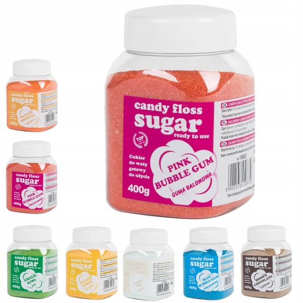 MIX Värillinen makusokeri hattaralle SET 8x 400g