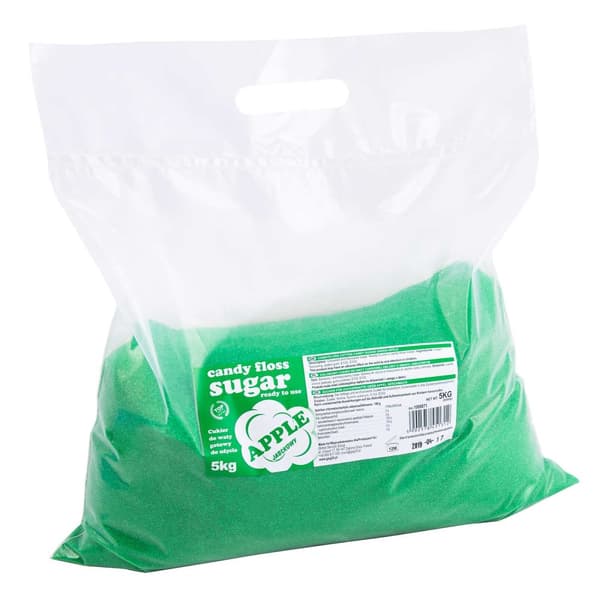 Värillinen maustettu vihreä hattara omenamakuinen sokeri 5kg