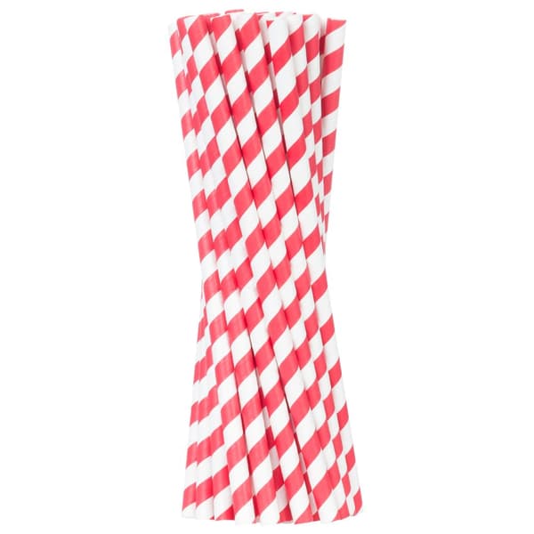 Papir candy sticks 6/270mm - hvid og rød 500 stk.
