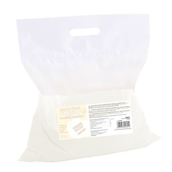 Sokeri hattarakoneeseen, rakeistus 0,8-1,2 mm, luonnollinen maku, VALKOINEN 5 kg